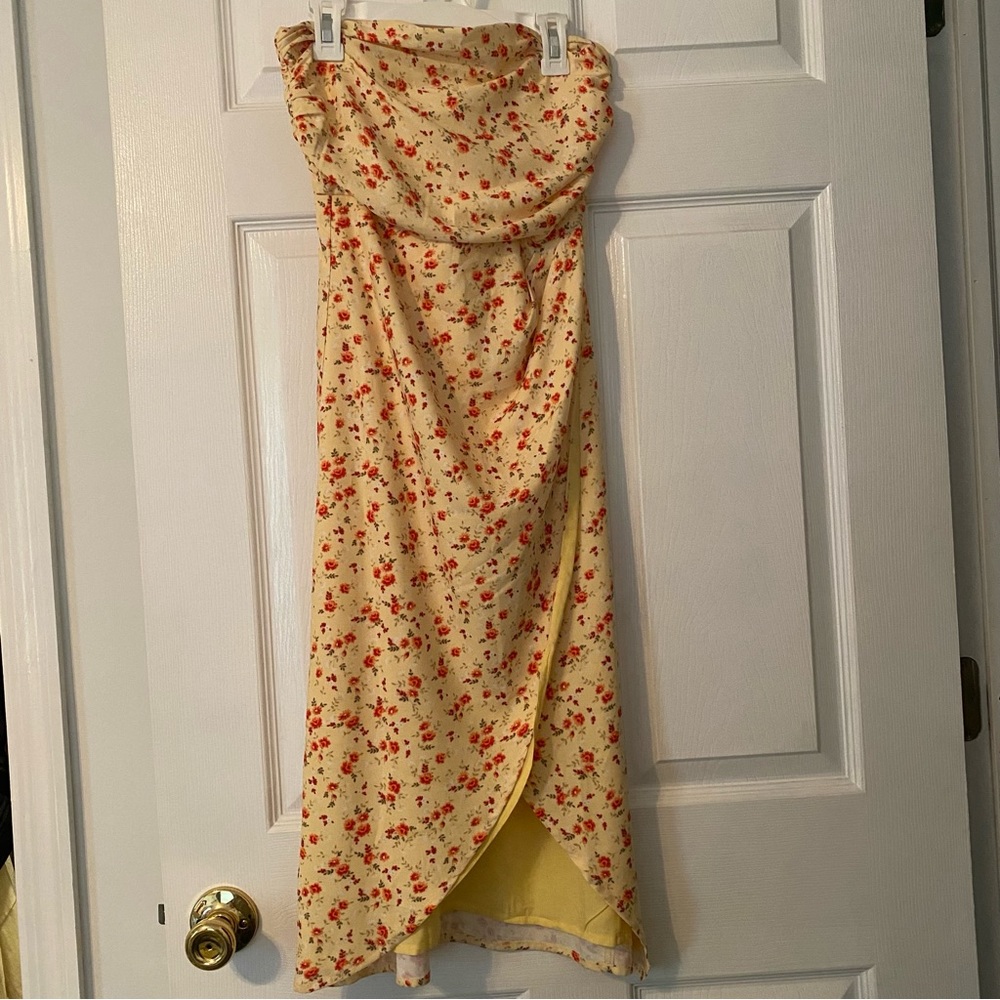 Majorelle Genevieve Midi Dress in Yellow Ditsy sz xxs